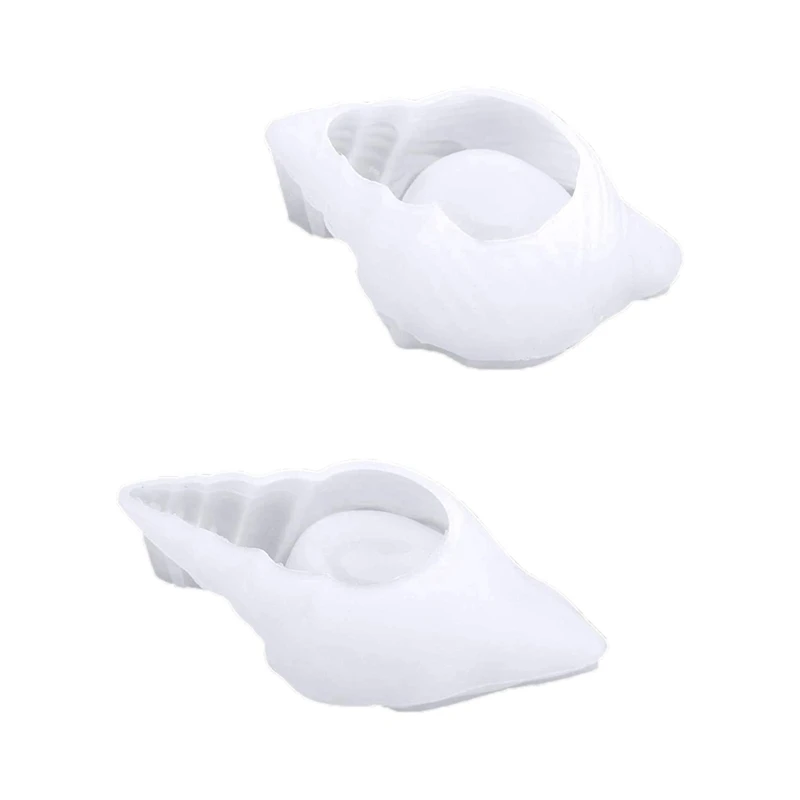 

2Pcs Mirror Stereo Conch Silicone Mould DIY Crystal Drop Glue Mould Ocean Wind Shell Makeup Egg Storage Box