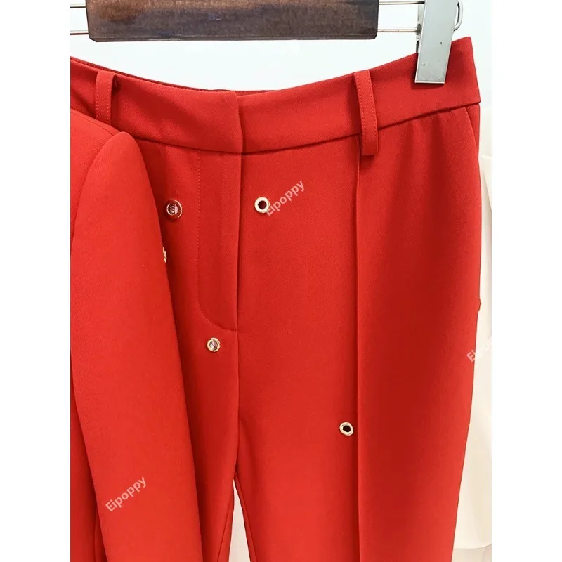 Женский костюм из блейзера и брюк подиумный облегающий двух предметов блейзер с