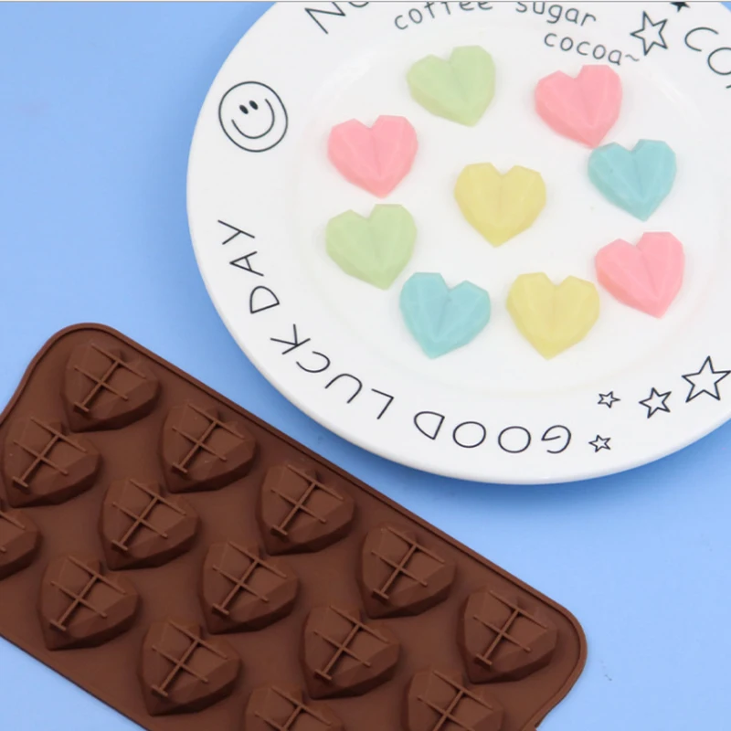 Шоколадная форма в форме сердца силиконовая с мультяшной пентаграммой подходит