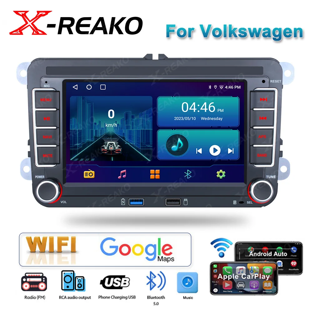 

X-REAKO Universal 1Din 7inch Car Radio Multimedia Player For VW Volkswagen Android Auto CarPlay GPS Navigation Autoradio