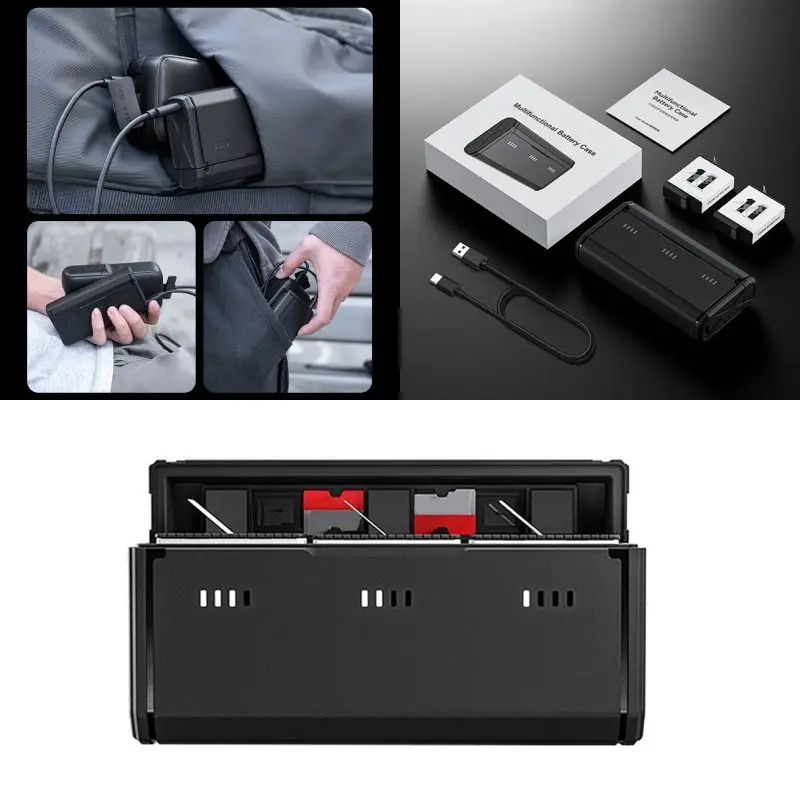 

Зарядное устройство для аккумулятора с 3 слотами и дисплеем уровня заряда батареи