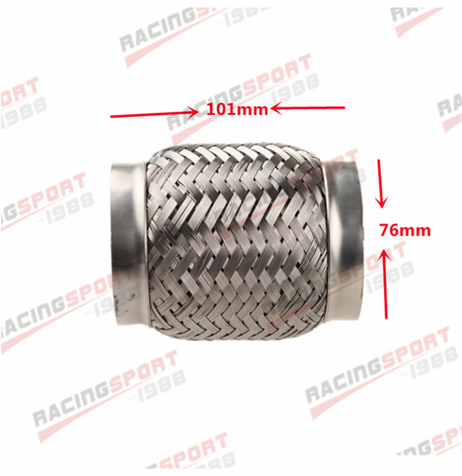 

3 x 4" Exhaust Flex Pipe Heavy Duty Stainless Steel Coupling Interlock