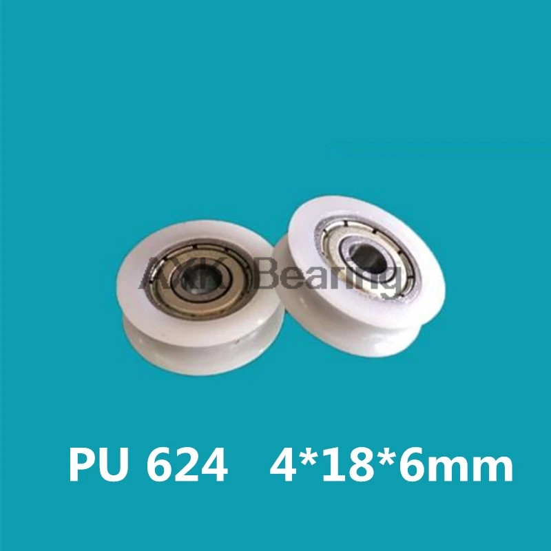 

BU0418 624ZZ 624Z 624 U Groove Bearing 4x18x6mm Package Plastic Bearing POM Wheel Doors And Sliding Door Nylon Wheel