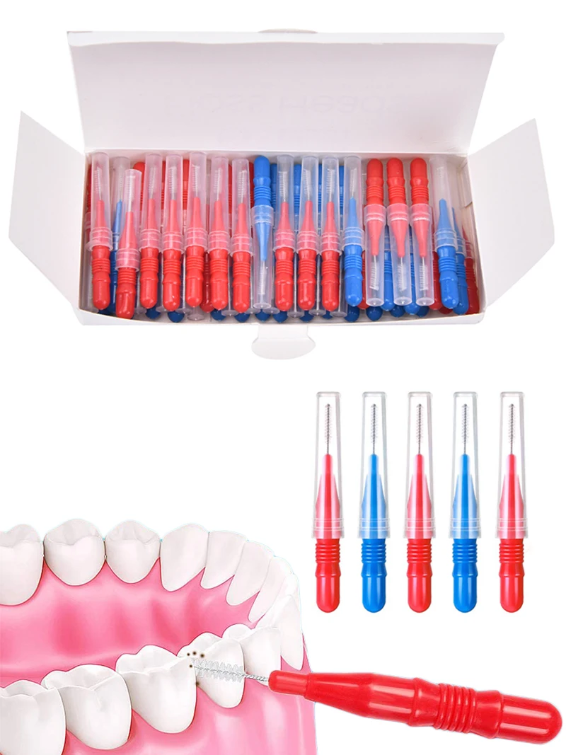 

25Pcs Oral Interdental Brushes Toothpick Dental Flossing Heads Toothpick Cleaners Tooth Cleaning Stick Tool For Men Women