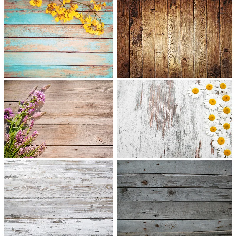 

Vinyl Custom Photography Backdrops Props Flower Wooden floor Photo Studio Background 21922 ZLDT-18