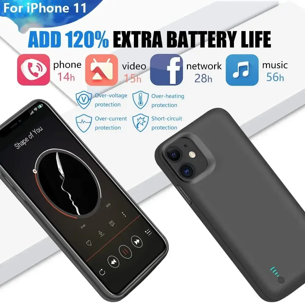 Фото Чехол-аккумулятор JayoWade 10000 мАч для iPhone 12 Mini, 13, 11 Pro Max, X, XR, XS MAX, Power Bank, чехол-аккумулятор №4