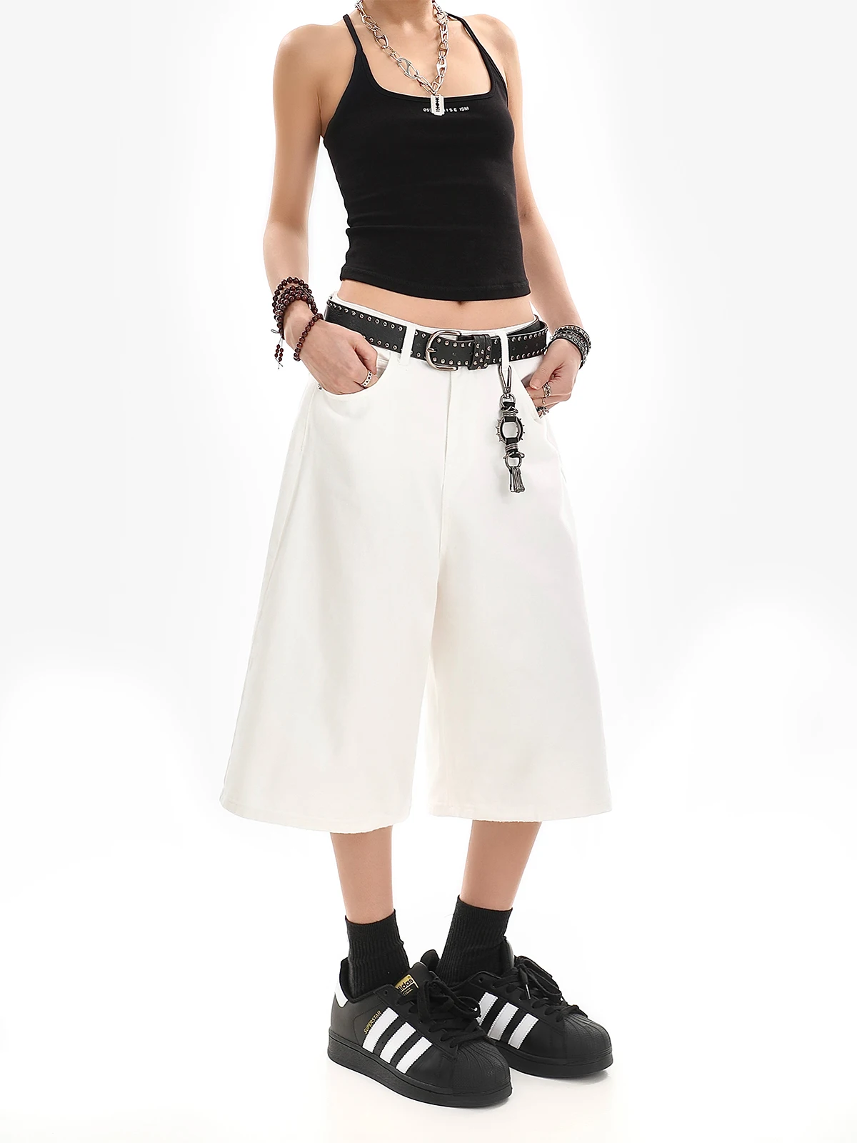 Шорты-бермуды женские джинсовые с завышенной талией модные повседневные Прямые