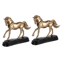 2x home decor resin copper horse ornaments artificial wine cabinet crafts home decor gifts imitation animal figurine