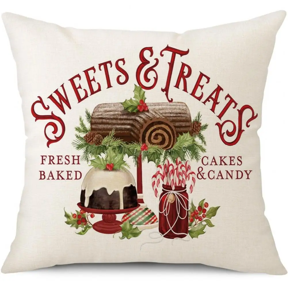 

Fashion Throw Pillow Case Removable Lightweight Christmas Pillowcase Xmas Throw Cushion Case Christmas Supplies