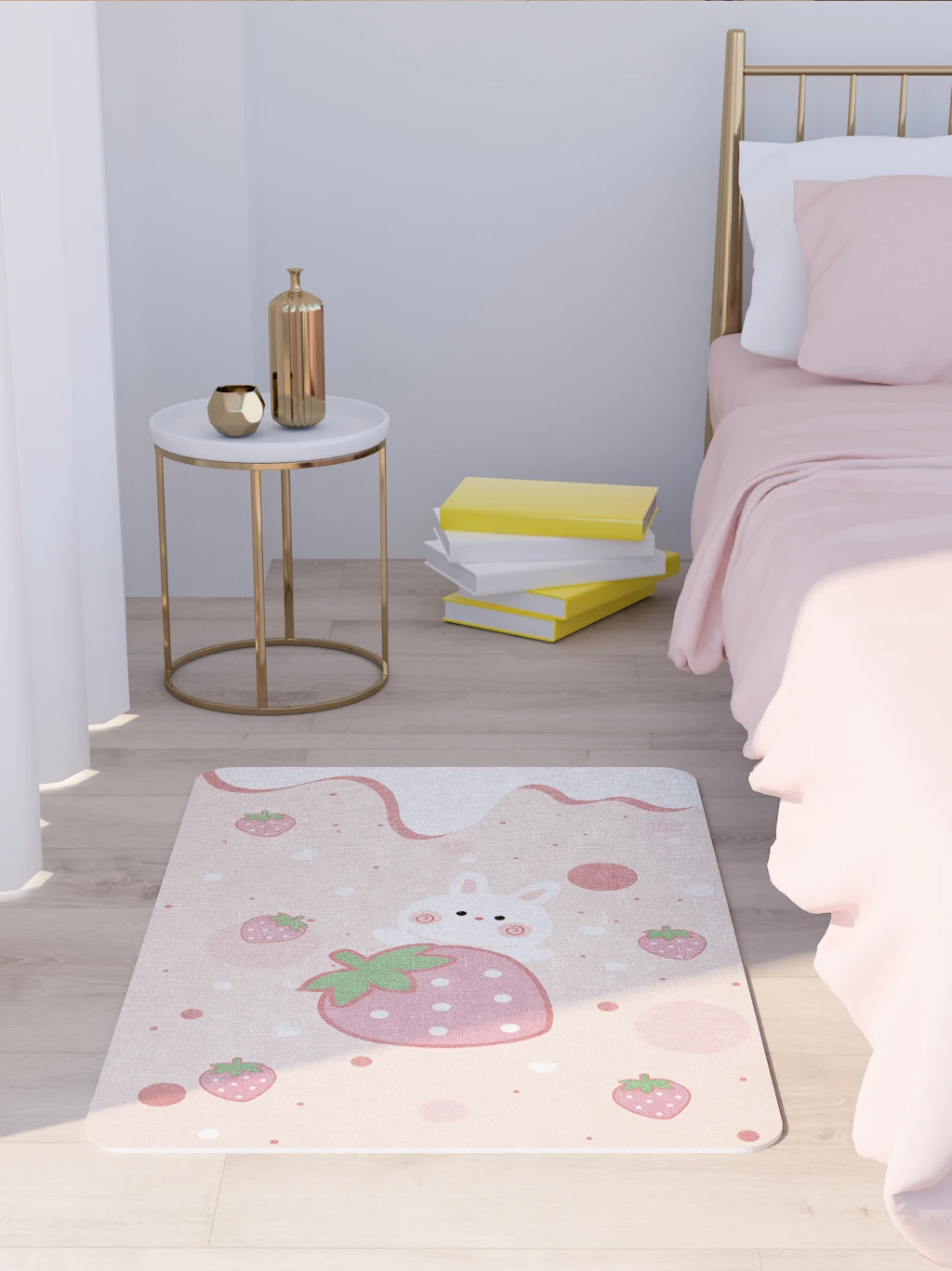 Мультяшный ковер с изображением клубники винограда и других фруктов напольный