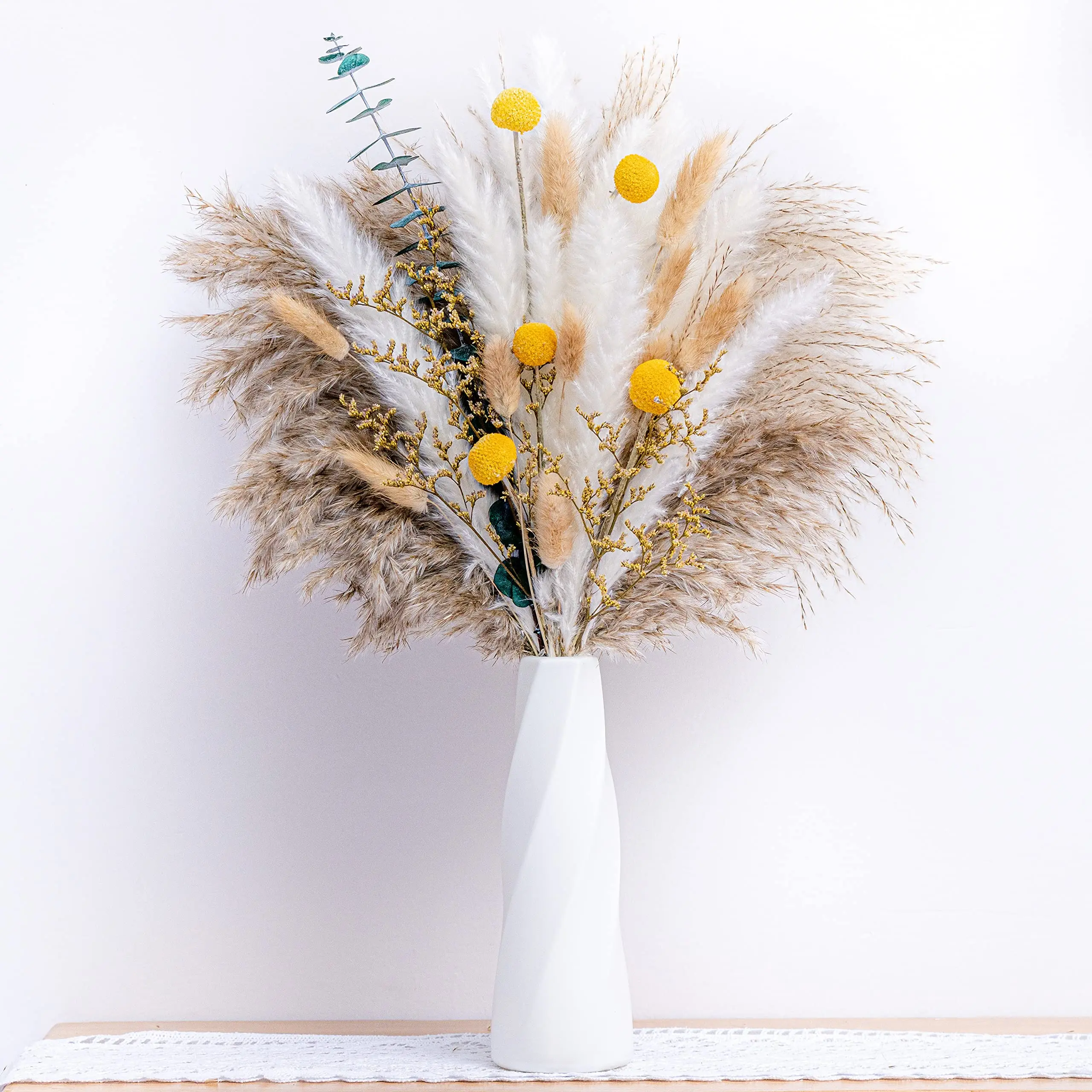 

Natural Dried Pampas Grass Bouquet Boho Home Decor Bouquet,Phragmites Dried Flowers Wedding Floral Arrangements Home Decorations