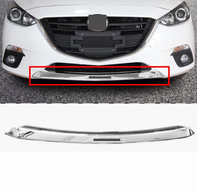 

For Mazda 3 M3 Axela 2014 2015 2016 ABS Chrome Front Bumper Cover Trim ! Car Accessories Stickers