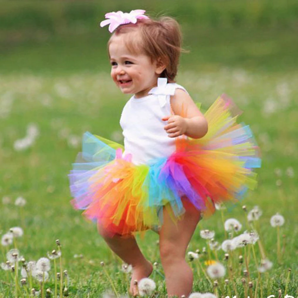 

13 Style Rainbow Tutu Skirt for Girls Princess Dance Tutus Toddler Kids Fluffy Tulle Skirts for Birthday Party Baby Girl Costume