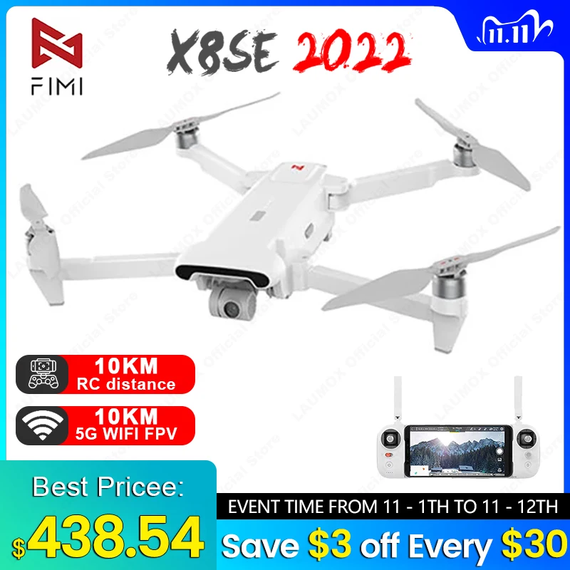

FIMI X8SE 2022 V2 Дрон 4K Профессиональный GPS 3-осевой Карданный с камерой 4K 5G WiFi Дрон 10 км Радиоуправляемый квадрокоптер VS DJI Mini 2 FPV Дрон