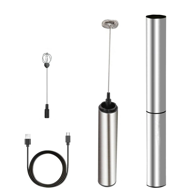 

Перезаряжаемый Электрический вспениватель молока, пенообразователь, ручной вспениватель, 2 скорости, миксер для напитков для кофе, Электри...