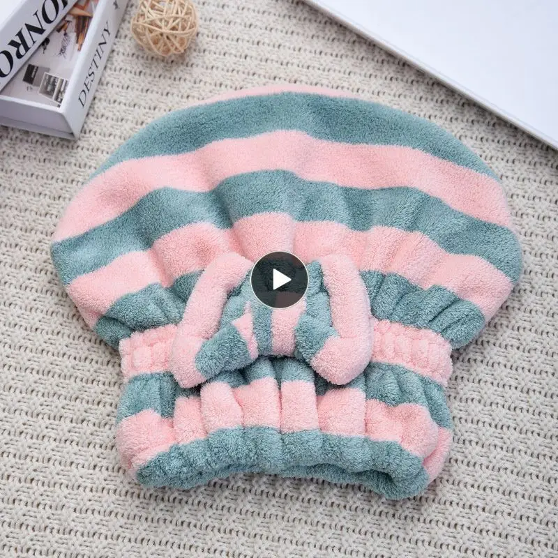 

Soft And Comfortable Dry Hair Towel Polyester Coral Fleece Dry Hair Hat Strong Water Absorption Not Easy To Shed Hair Shower Cap