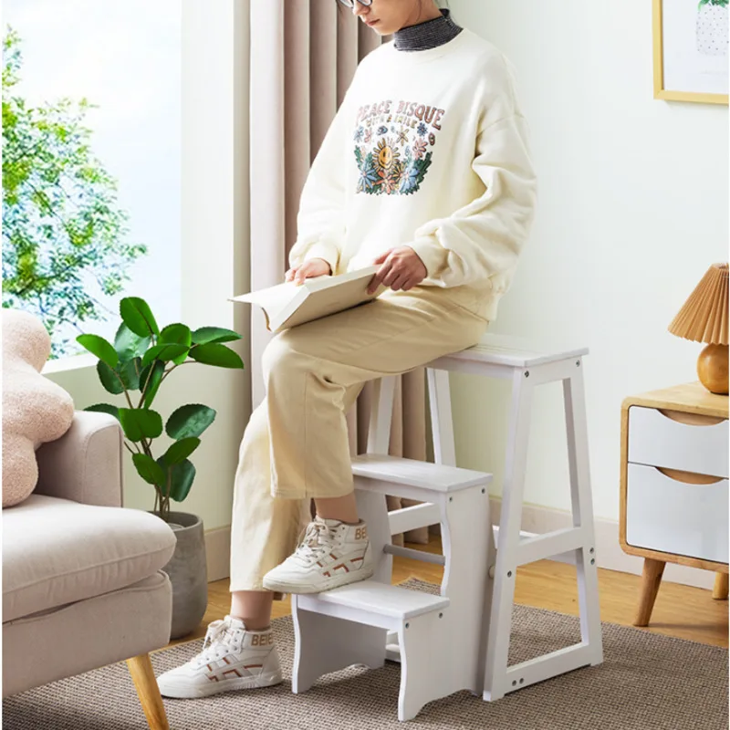 Высокие табуреты из сосны кухонный многофункциональный стул-лестница откидной