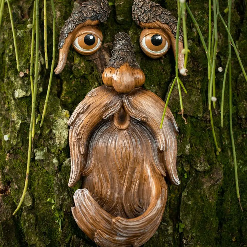 

Bird Feeder Resin Crafts Tree Monster Whimsical Bird Feeder For Garden And Courtyard Decoration Tree Face Sculpture