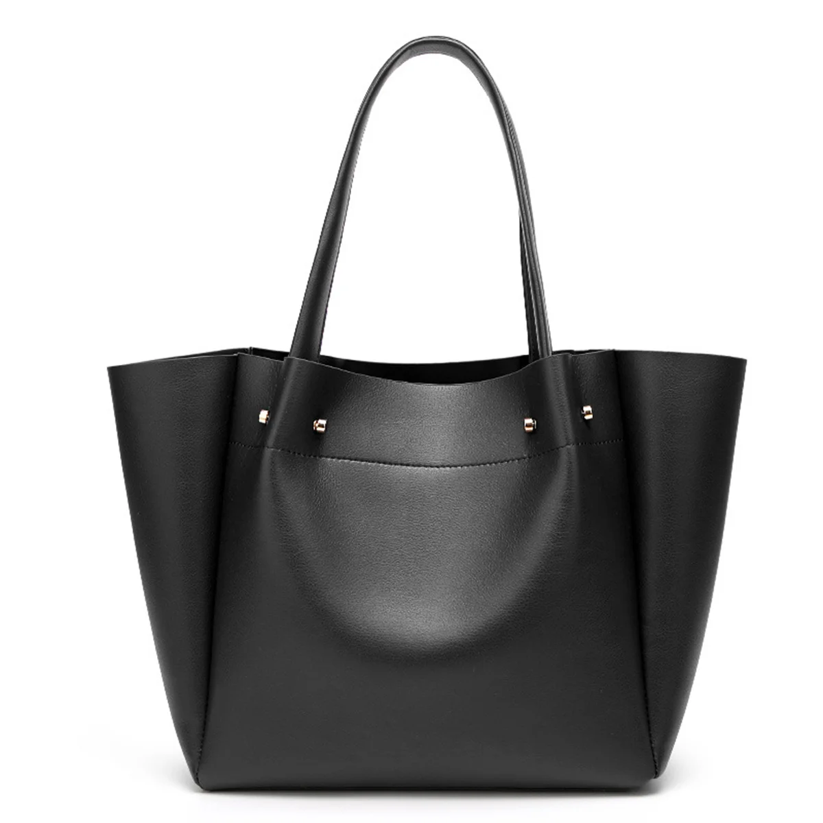 

Ladies Bags With Free Shipping Leather Tote Large Capacity Shopping Solid Colors Fashion Concise ELegant Shoulder Handbags