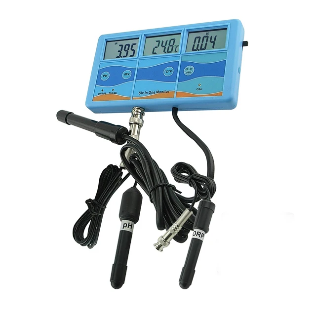 

Multi-function 6-in-1 ORP MV PH CF EC TDS Ppm Meter Tester Water Quality Monitor