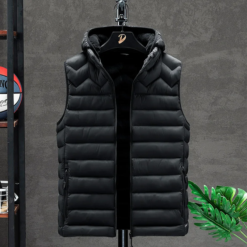 

Mens Jacket SleevelessFashion Men Vest Jacket Male Cotton-Padded Thicken Vest Men Waistcoat Jackets Clothing