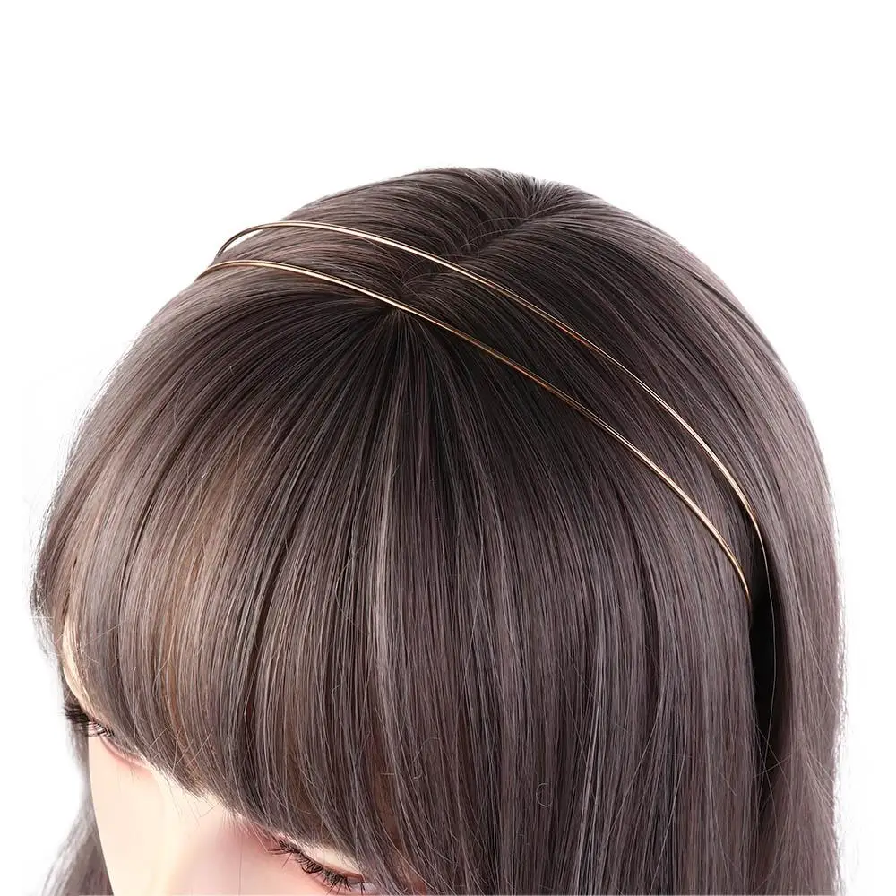 Подарки ленты для волос из сплава с двойным корнем серебряные тонкие