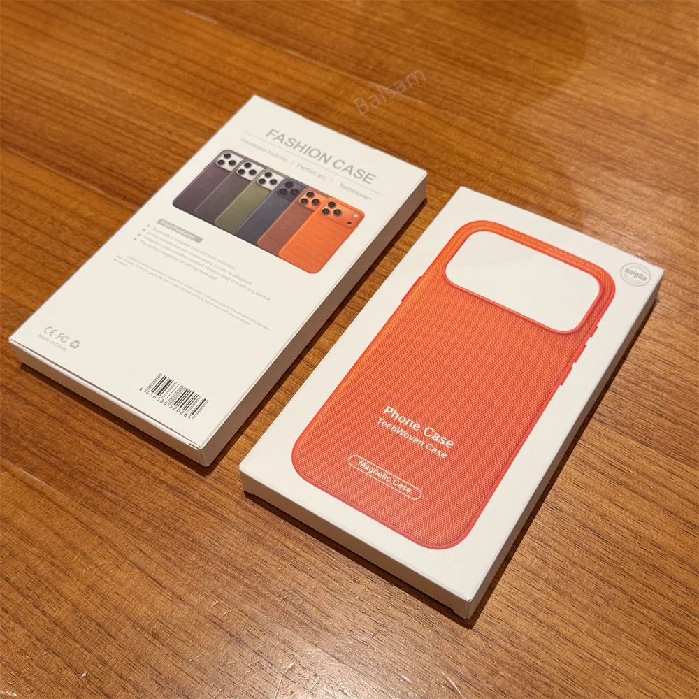 Фото Оригинальный чехол Tech Woven для iPhone 17 Air 16 15 Plus 14 13 12 11 Pro Max с магнитной технологией MagSafe, матовая задняя крышка TechWoven №2