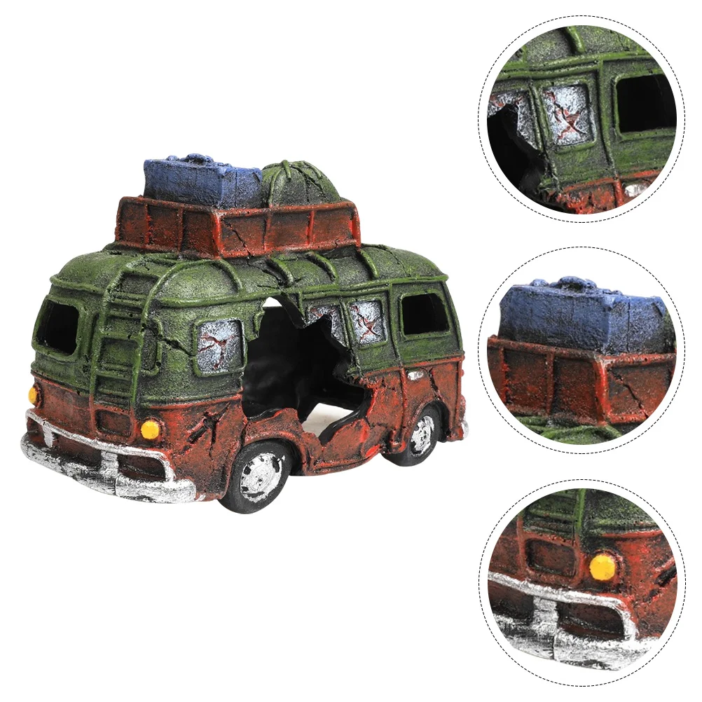 

Tank Aquarium Decoration Ornament Decor Landscape Cave Shrimp Decorations Car Hideout Bubbler Craft Sunken Landscaping Resin