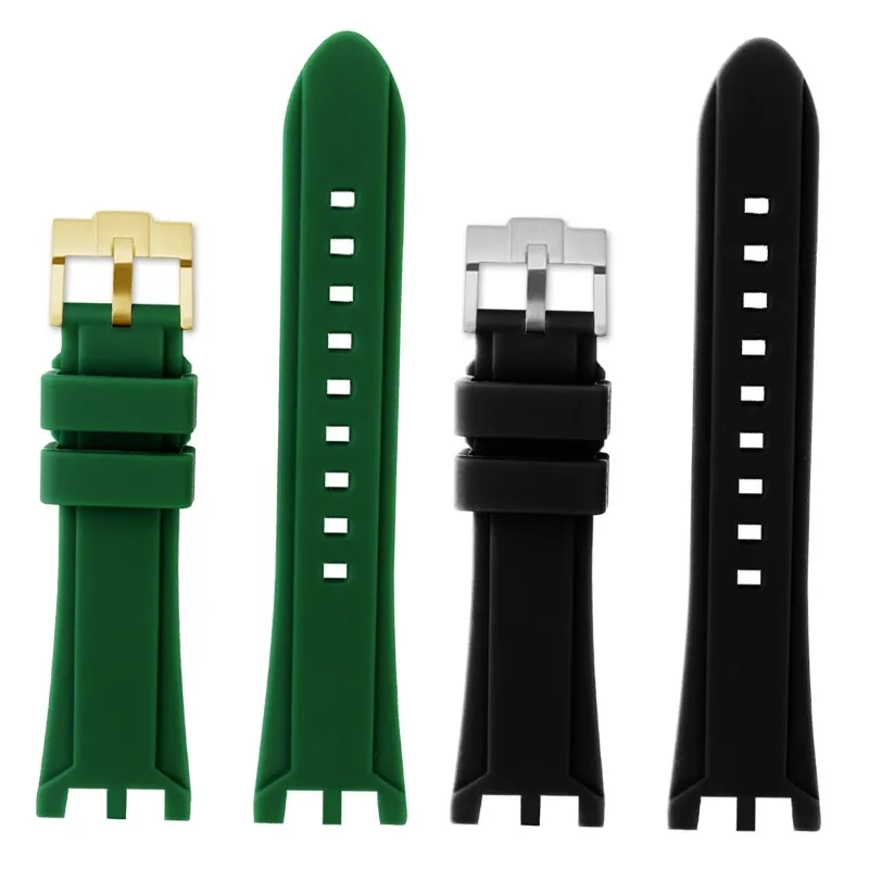 Rubber strap For Versace V-RACE DUAL series concave convex silicone watch strap accessories 24mm men's waterproof bracelet