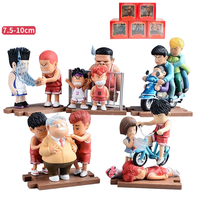 

7-10CM Anime Slam Basketball Dunk Action Figure Sakuragi Rukawa Maple Haruko Akagi Kawaii Doll PVC Collectible Model Toy Gift