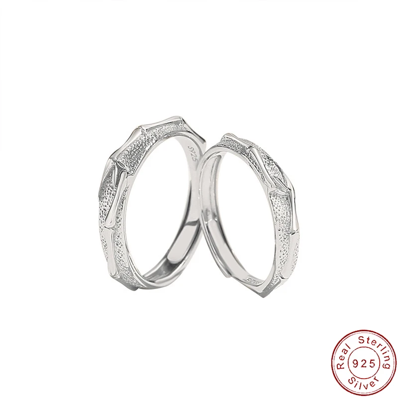 

New Original Bamboo Couple S925 Sterling Silver Ring Vintage Forest Collection For Women Birthday Gift Jewelry new