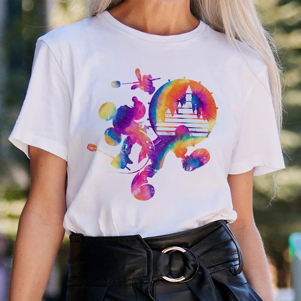 

Graphic Aesthetic Kawaii Printing Popular Leisure T-shirt All-Match Girl Tops Women Summer Tshirt Disney Castle Casual T Shirt