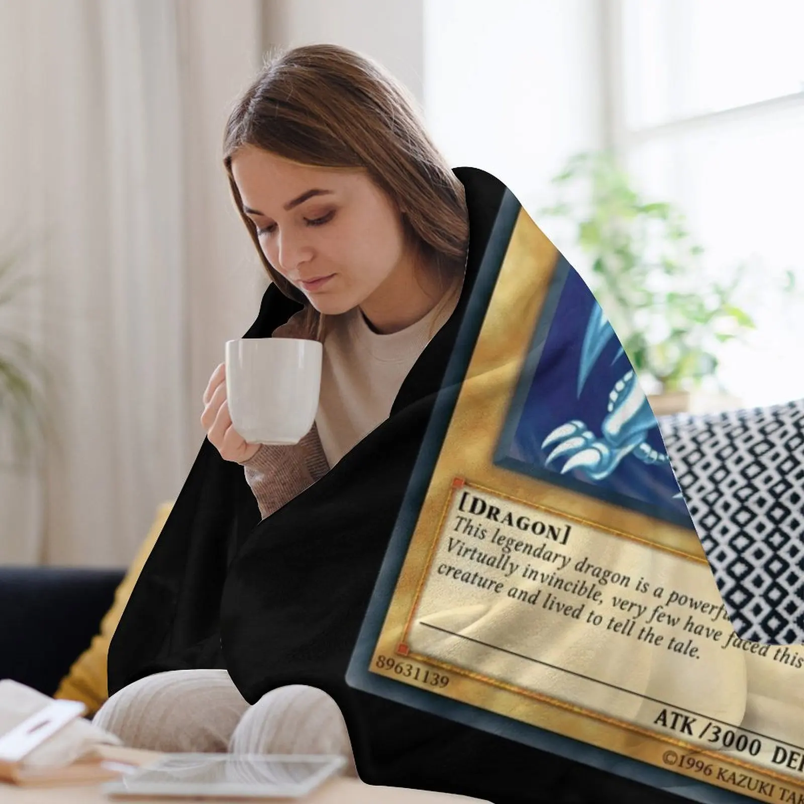 Одеяло с голубыми глазами белым драконом Yu Gí Oh декоративные кровати одеяла на