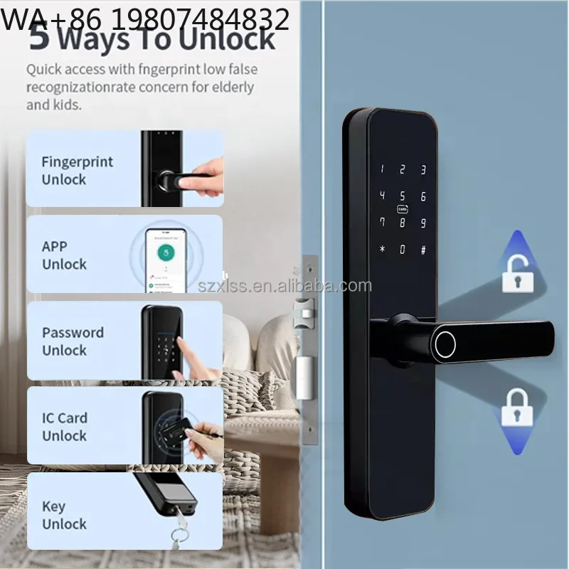 Фото Умный дверной замок с голосовым управлением Alexa, Wi-Fi, удаленным доступом, отпечатком пальца и паролем для Airbnb, апартаментов и зданий, с защитой от взлома №3