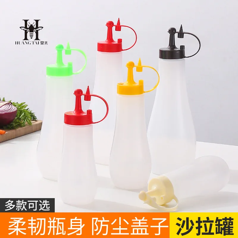 

Multifunctional Plastic Spice Bottles Soft Body Easy Squeeze Oil Sauce Salad Dressing Bottle with Lid Kitchen Household Items