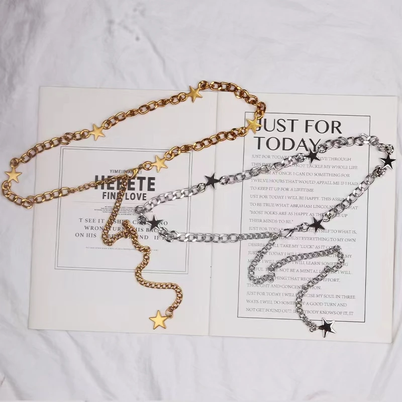 

Ladies Star Waist Chain Ins Personality Net Red Small Fragrance Metal Chain with Suit Dress Denim Shorts Decorative Waist Chain