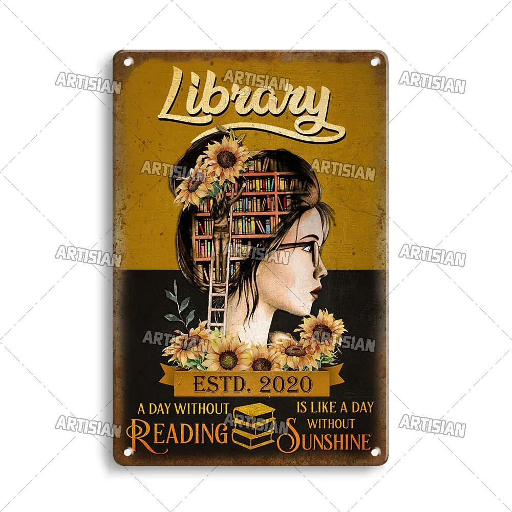 

Металлическая вывеска ARTISIAN "Девушка любит книги"