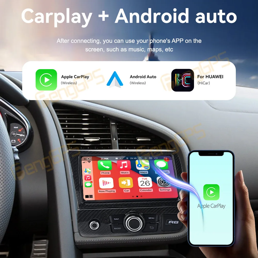 Автомагнитола для Audi R8 V8 V10 2007 -2015 Android 2Din стереоприемник Авторадио мультимедийный