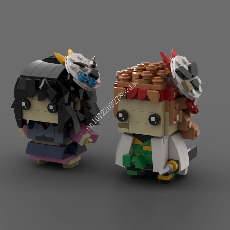 

444PCS MOC Classic Anime Character Long Haired Boy And Mysterious Girl Brickheadz Building Blocks Cartoon Figures Toys Gifts