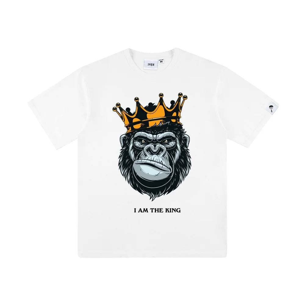 Забавная футболка King Gorilla с принтом для мужчин и женщин, обхват груди 134 см, короткая летняя одежда из модала для мужчин, топы, футболка для влюбленных, размеры 5XL, 6XL, 7XL