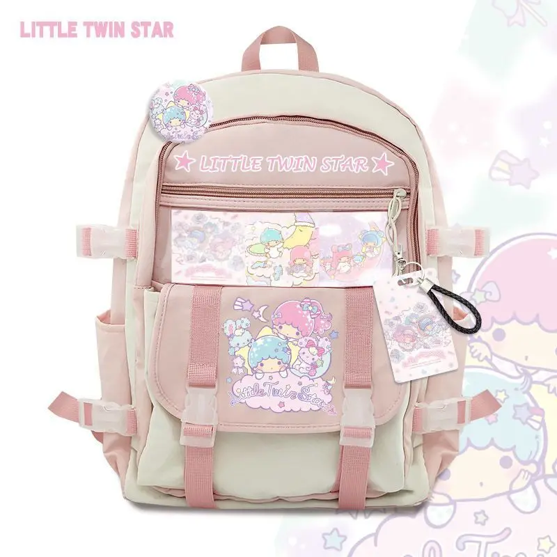 

Kawaii Sanrio рюкзак маленький двойной звезда аниме Книга сумка студент мультфильм детский рюкзак повседневный легкий рюкзак для девочек