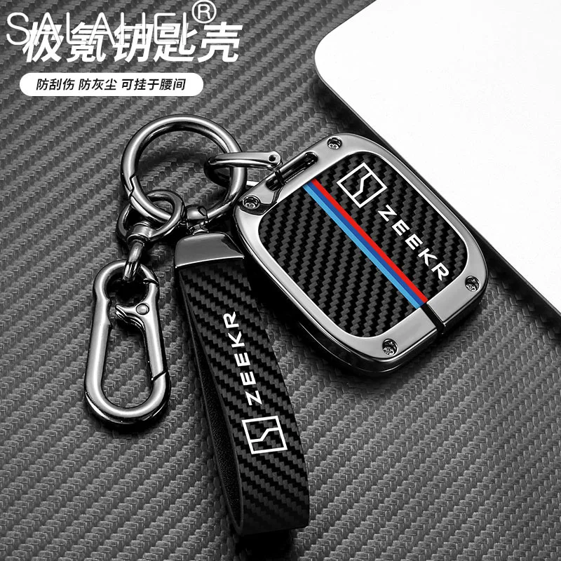 

Zinc Alloy Car Smart Remote Key Fob Case Full Cover Protector Shell Bag For ZEEKR 001 009 Auto Keychain Decoration Accessories