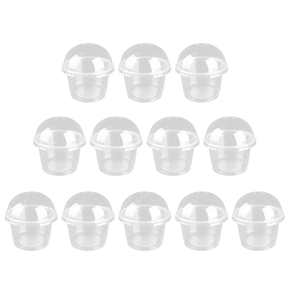 

20 Pcs Disposable Dessert Cup Salad Cups Lids Clear Plastic Bowl Thickened Storage Cupcake Jelly Mousse Food Containers