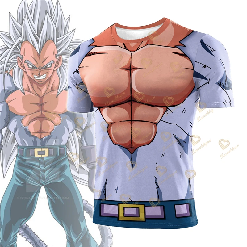 Running Training Compression Shirt Unisex Bodybuilding Quick Drying T Shirts Short Sleeve GOKU Cosplay Costume Top Male Clothing