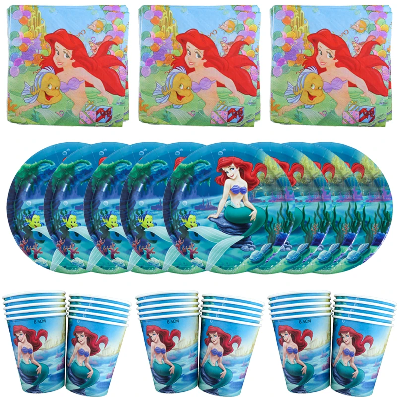 Disney маленькая Русалочка Ариэль принцесса день рождения украшение одноразовый с