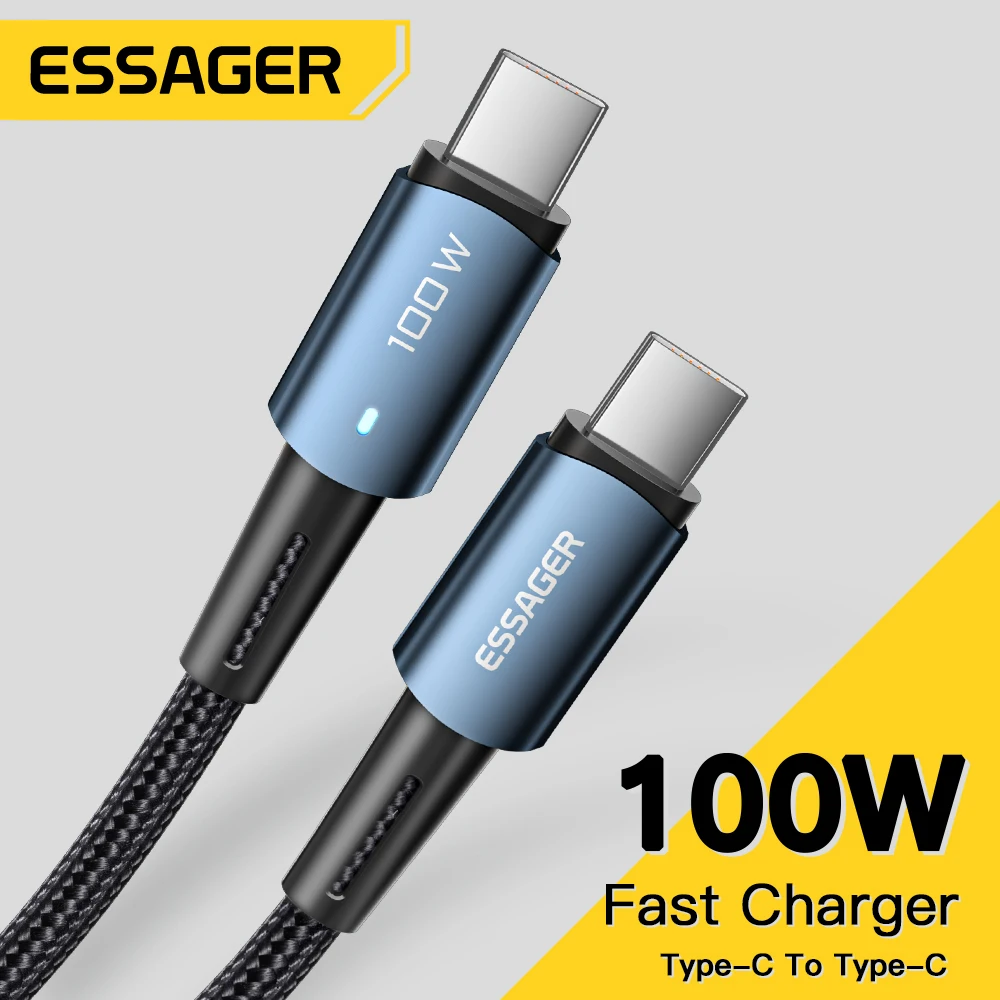 Essager USB C To Type C Cable PD100W 60W Fast Charge Mobile Cell Phone Charging Cord Wire For Xiaomi Samsung Huawei Macbook iPad