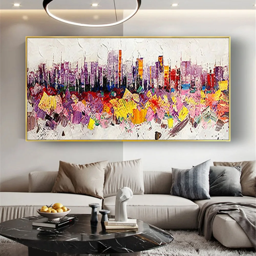 Качественный абстрактный городской пейзаж каваны картина маслом современная