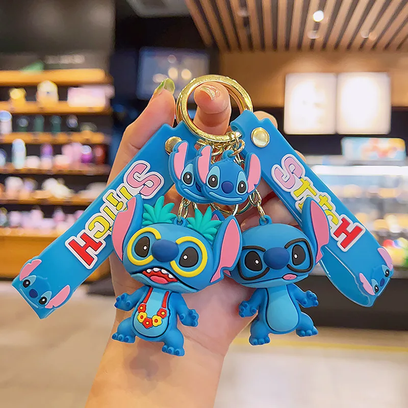 

Disney Stitch Keychain Cartoon Lilo & Stitch Creative Cute Doll Keyring Fashion Couple Bag Ornament Key Chain Car Pendant Gift