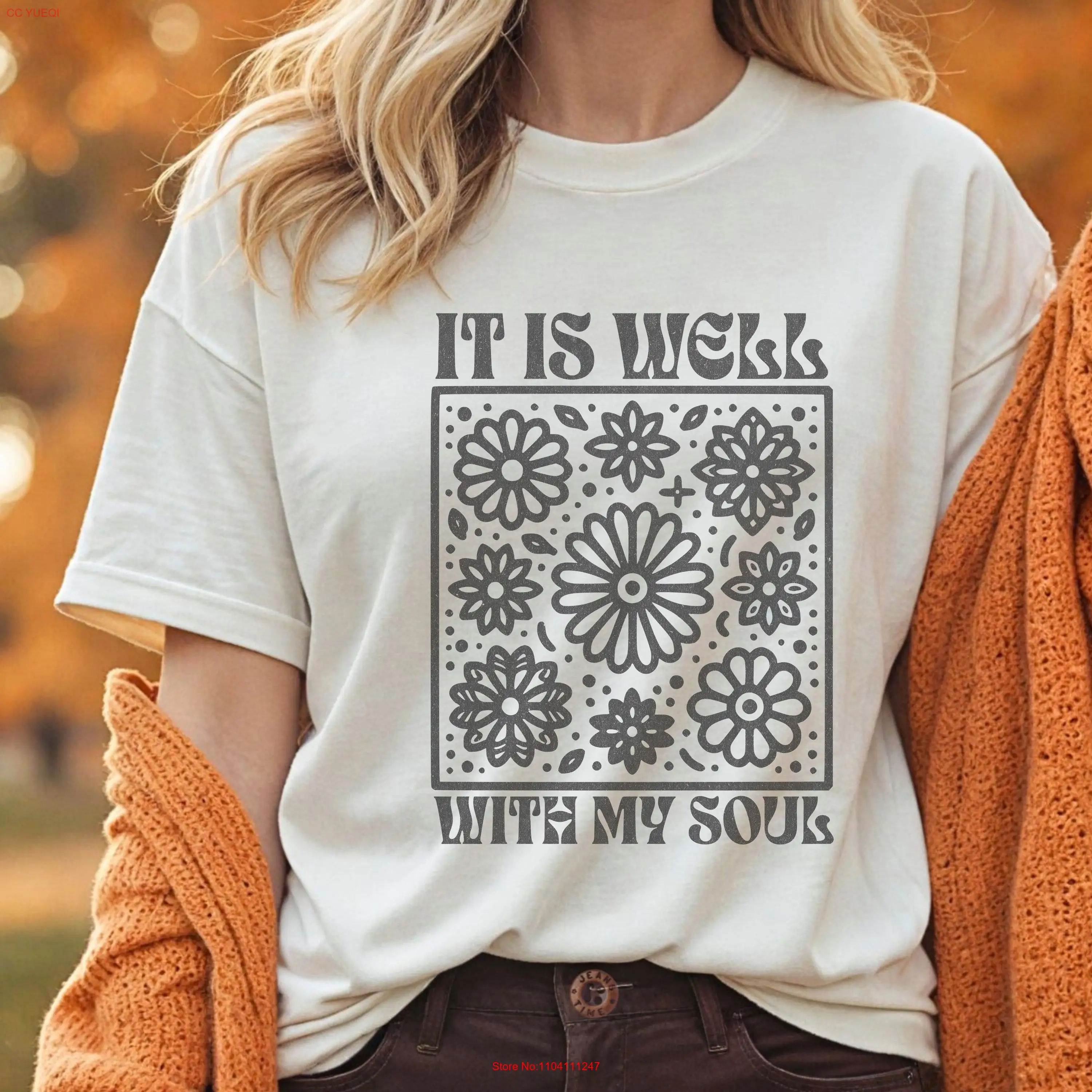 Комфортные цвета христианская футболка It is Well With My Soul винтажная цветочная
