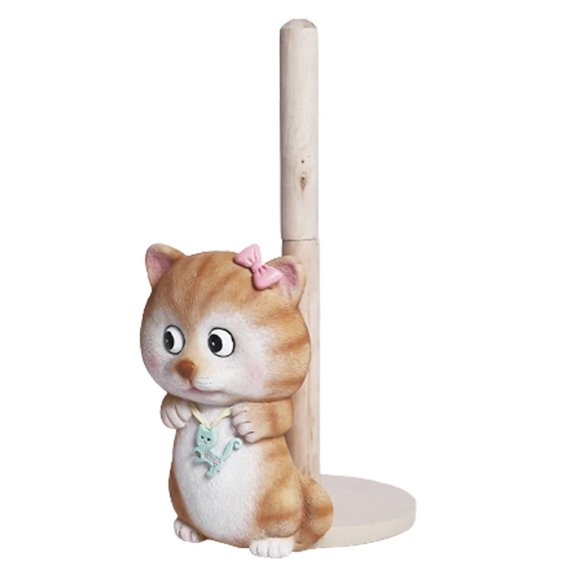 

Resin Animal Table Paper Towel Holder Cat Roll Paper Holder Doll Creative Home Store Kitchen Ornament Crafts